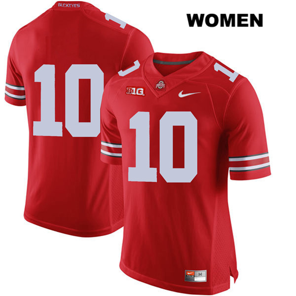 Ohio State Buckeyes Women's Daniel Vanatsky #10 Red Authentic Nike No Name College NCAA Stitched Football Jersey SJ19Z24KO